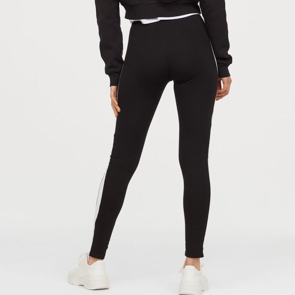 H&M Leggings w/ White Stripes on the Side, XS - Picture 3 of 5
